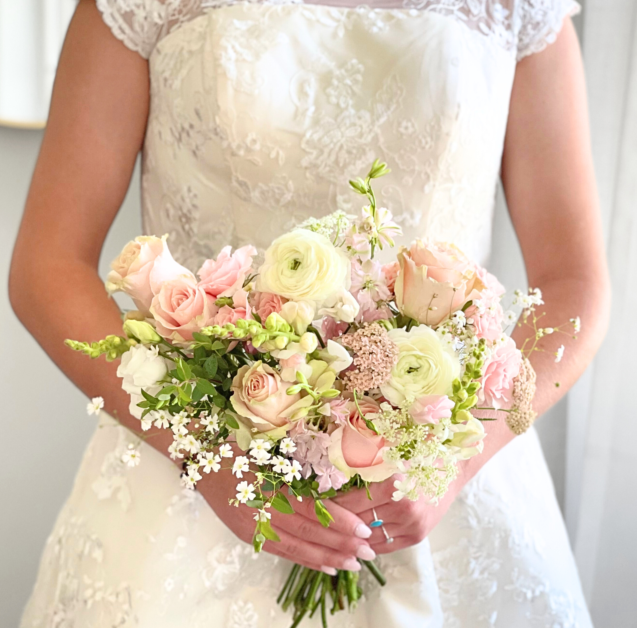 Petite Wedding Bouquet - Soft Pinks & Creams | #1 Florist in Kansas City |  All A' Bloom