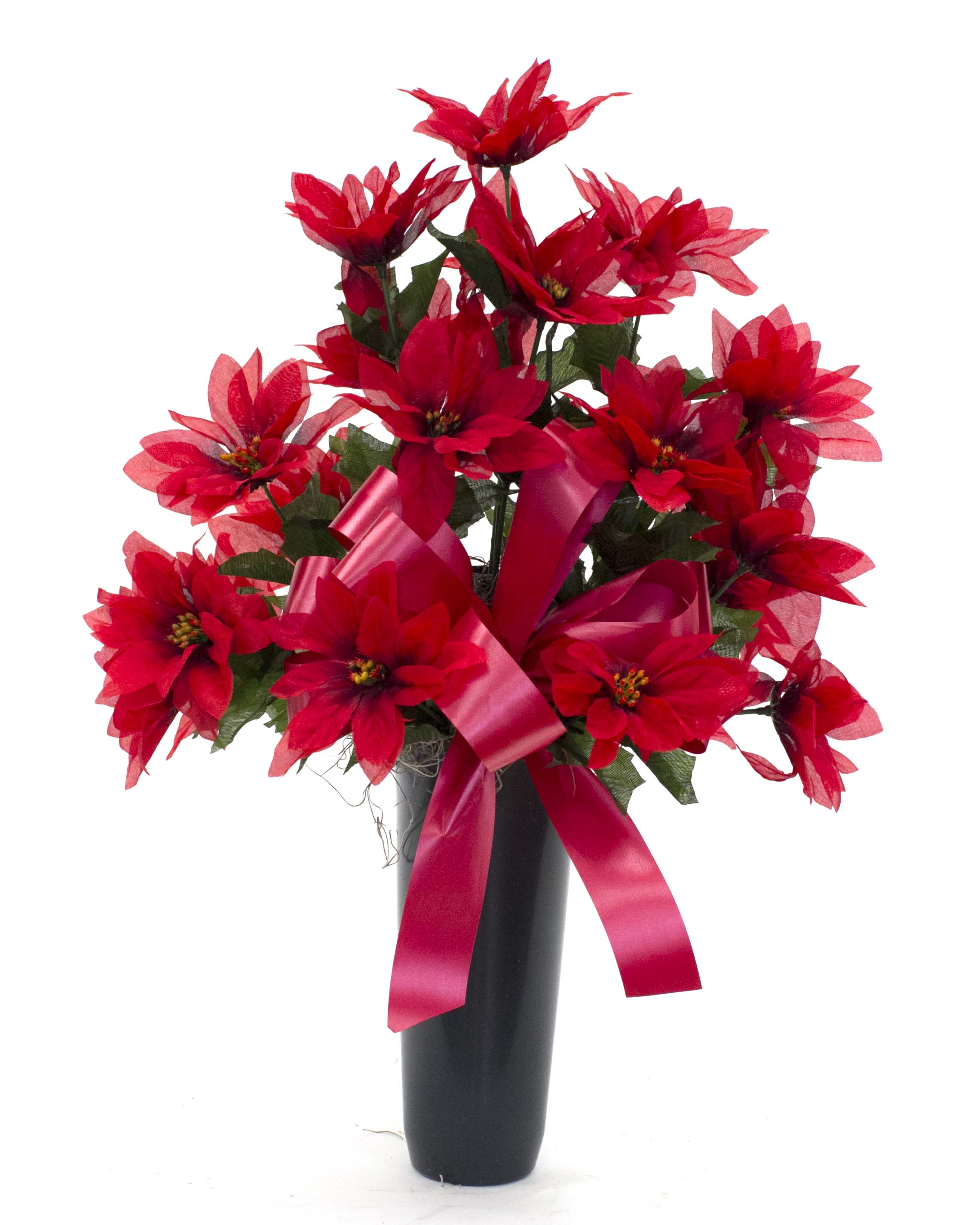  Silk Poinsettia Cemetary Cone Columbus OH Florist Flowerama