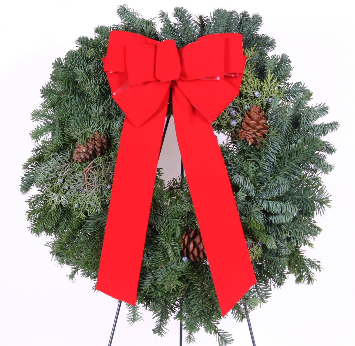  Fresh Mixed Wreath on Easel Columbus OH Florist Flowerama