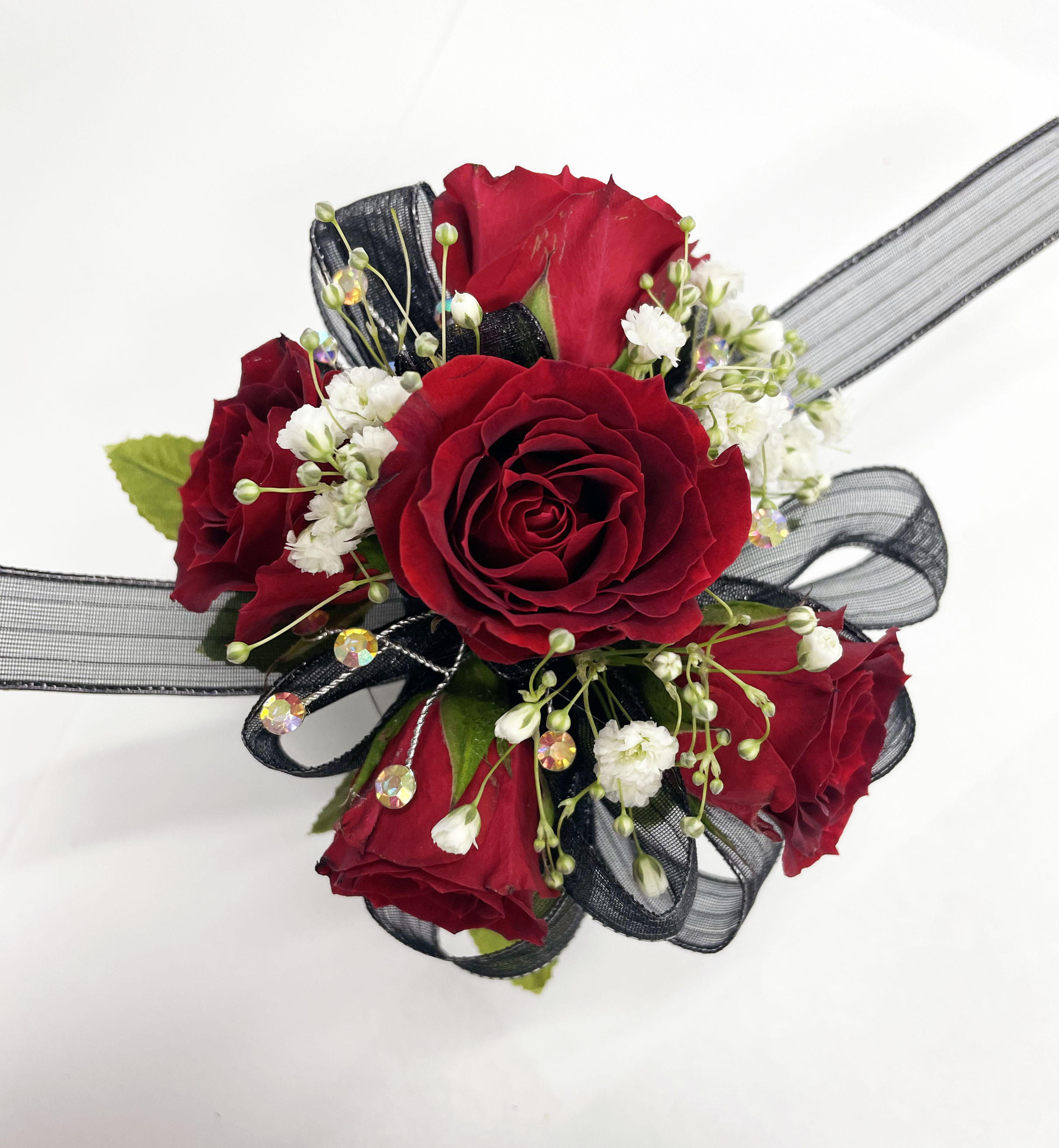 Mini Rose (Red) Wrist Corsage in Culpeper, VA - ENDLESS CREATIONS FLOWERS  AND GIFTS